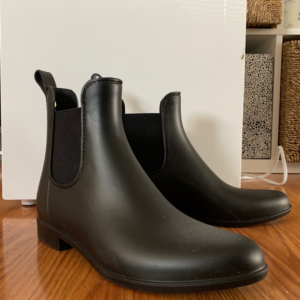 Sam Edelman black rubber ankle boots